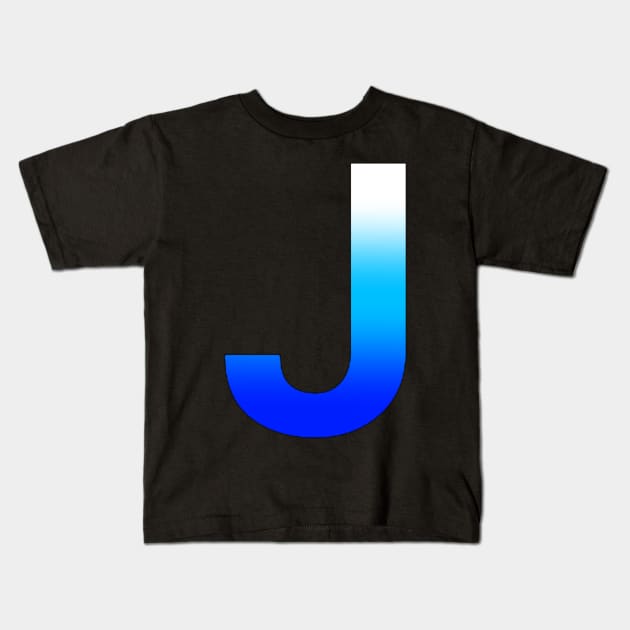 Blue Letter J Kids T-Shirt by JennaBunnies